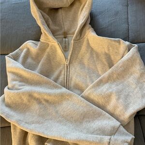 SKIMS Oatmeal Heather Zip Up